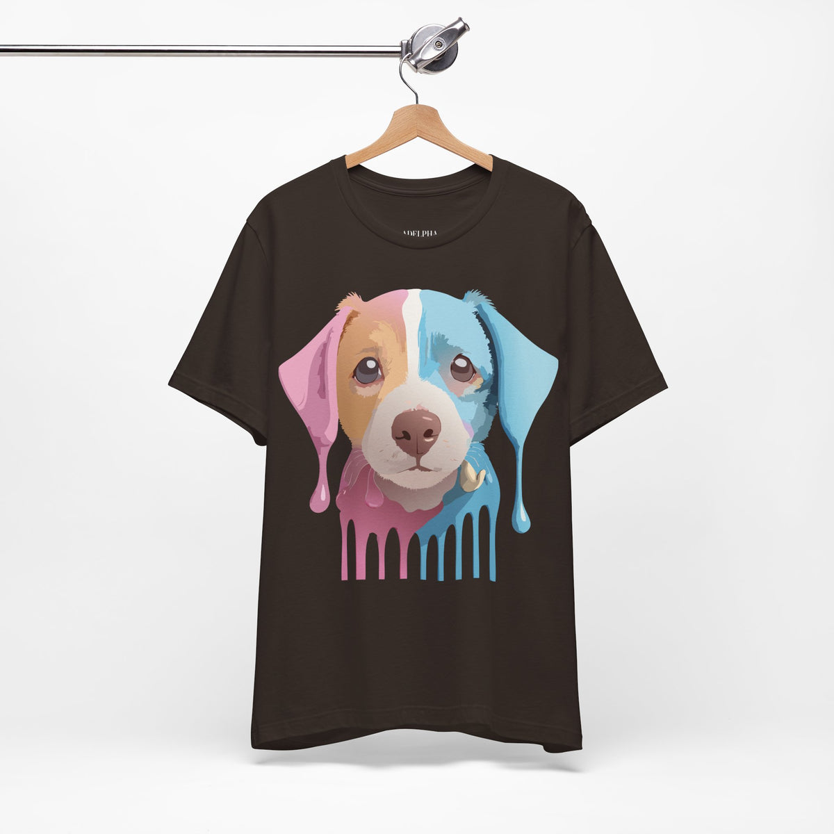 Dog Graphic Unisex Cotton Bella+Canvas Tee with Art Animal Design d08