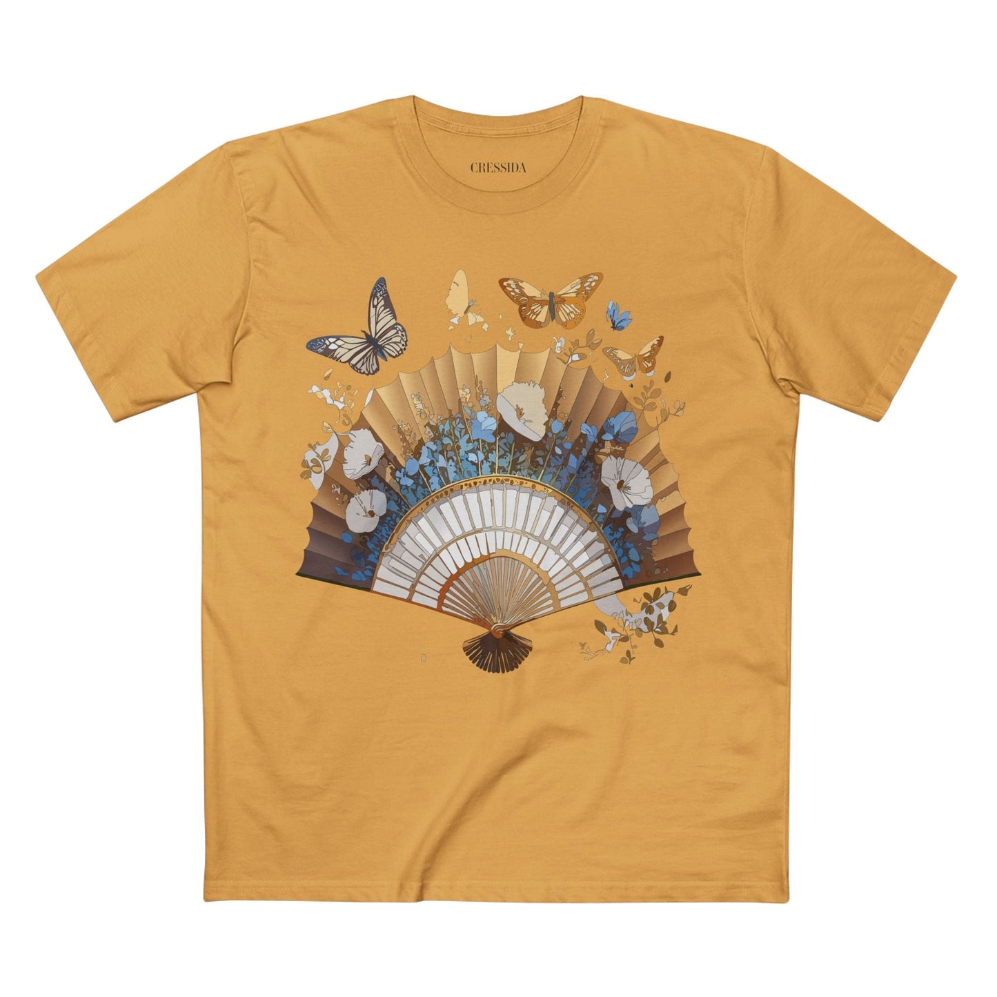 Antique Fan Graphic Design T-Shirt Unisex 100 Cotton Floral Carnival Artwork Tee 1