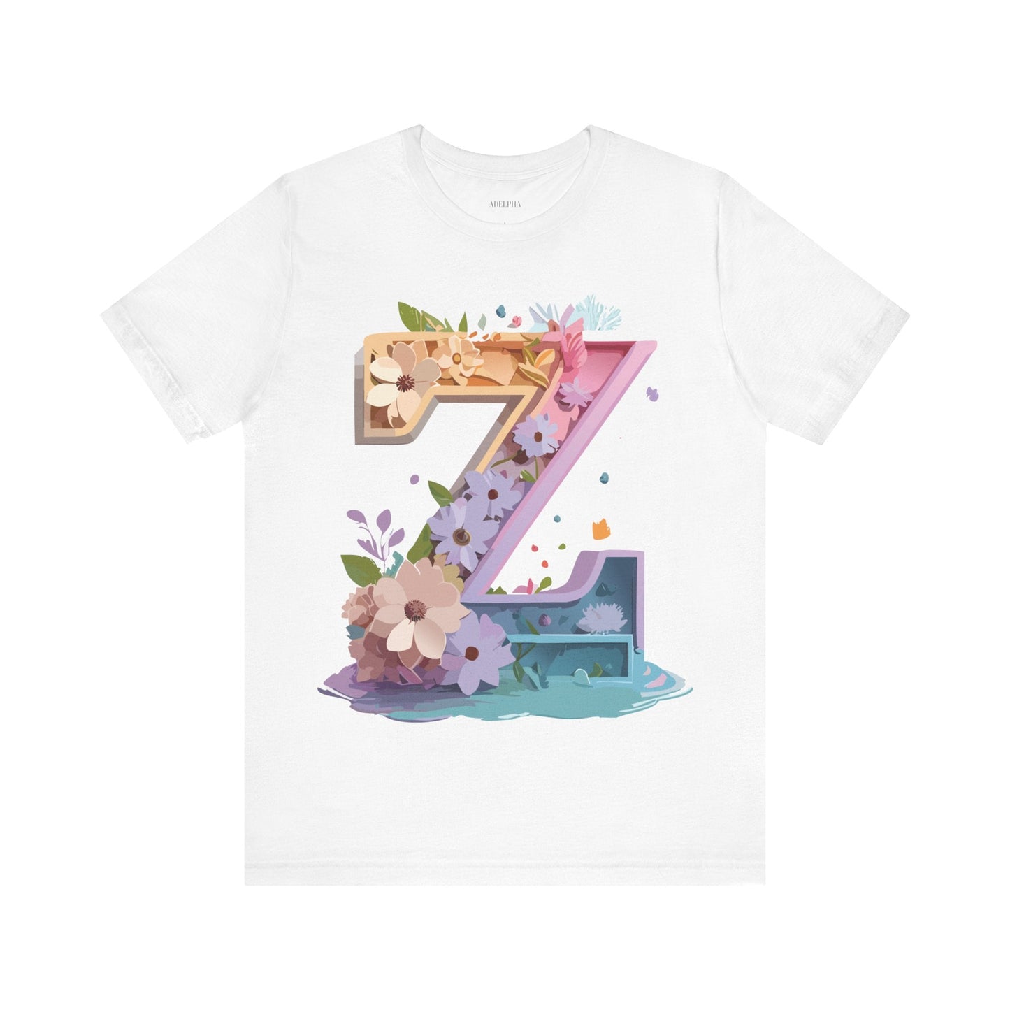 Letter Z Shirt Unisex Graphic Tee By Adelpha Vintage Inspired Jersey Short Sleeve