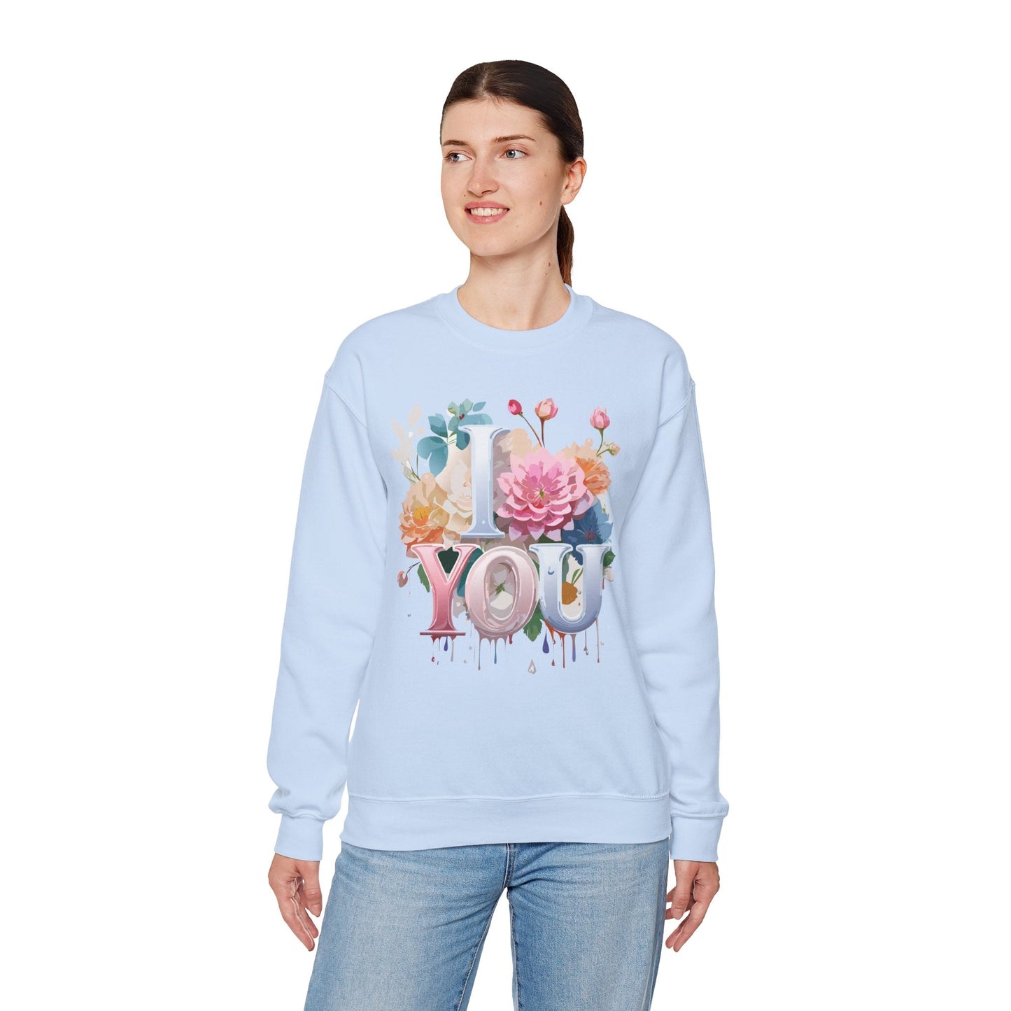 Floral Love Sweatshirt Valentines Day Unisex Crewneck Cozy Flower Design For All Season Wear