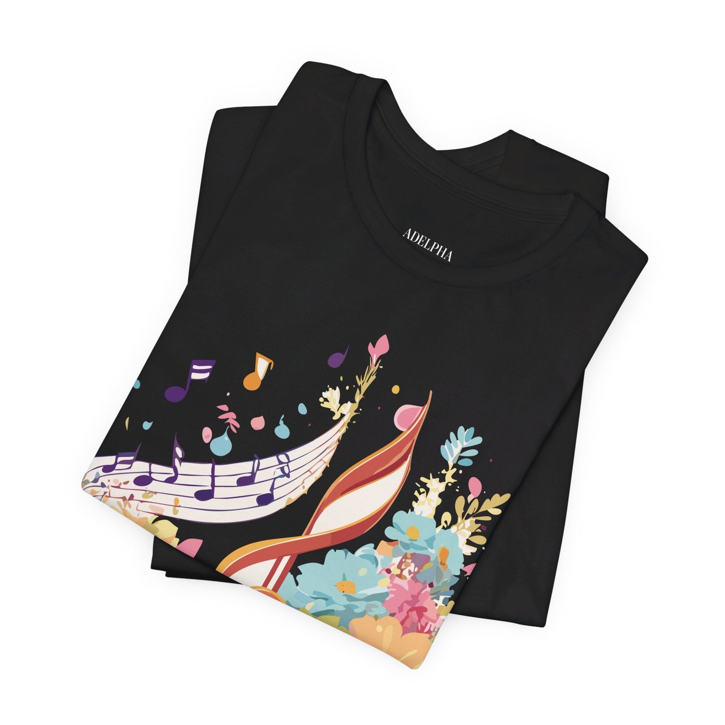 Music Graphic Unisex 100 Cotton Vintage Art with Musical Elements Tee 106