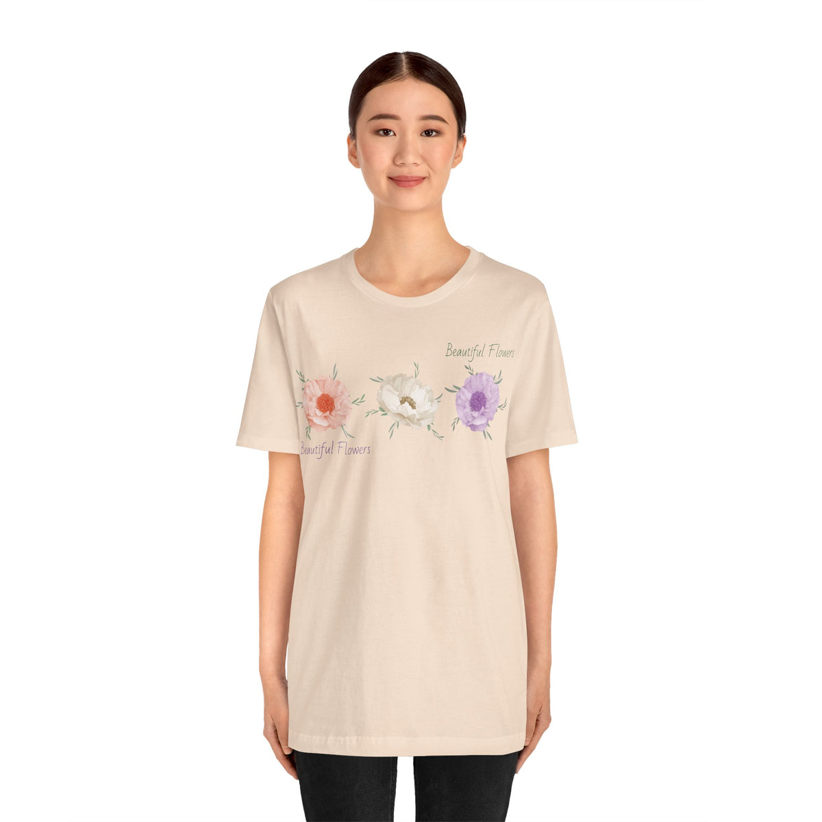 Floral Graphic Tee Shirt - Bella+Canvas Unisex 100 Cotton 50