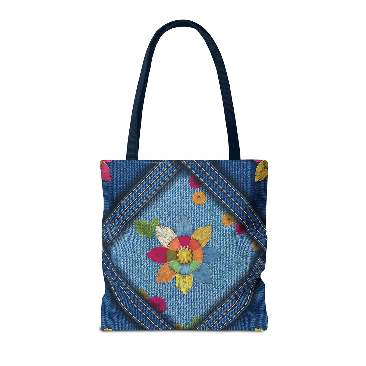 Denim Fabric Imitation Print Unisex Canvas Bag Poly Spun 3 Sizes Tote Bag 161
