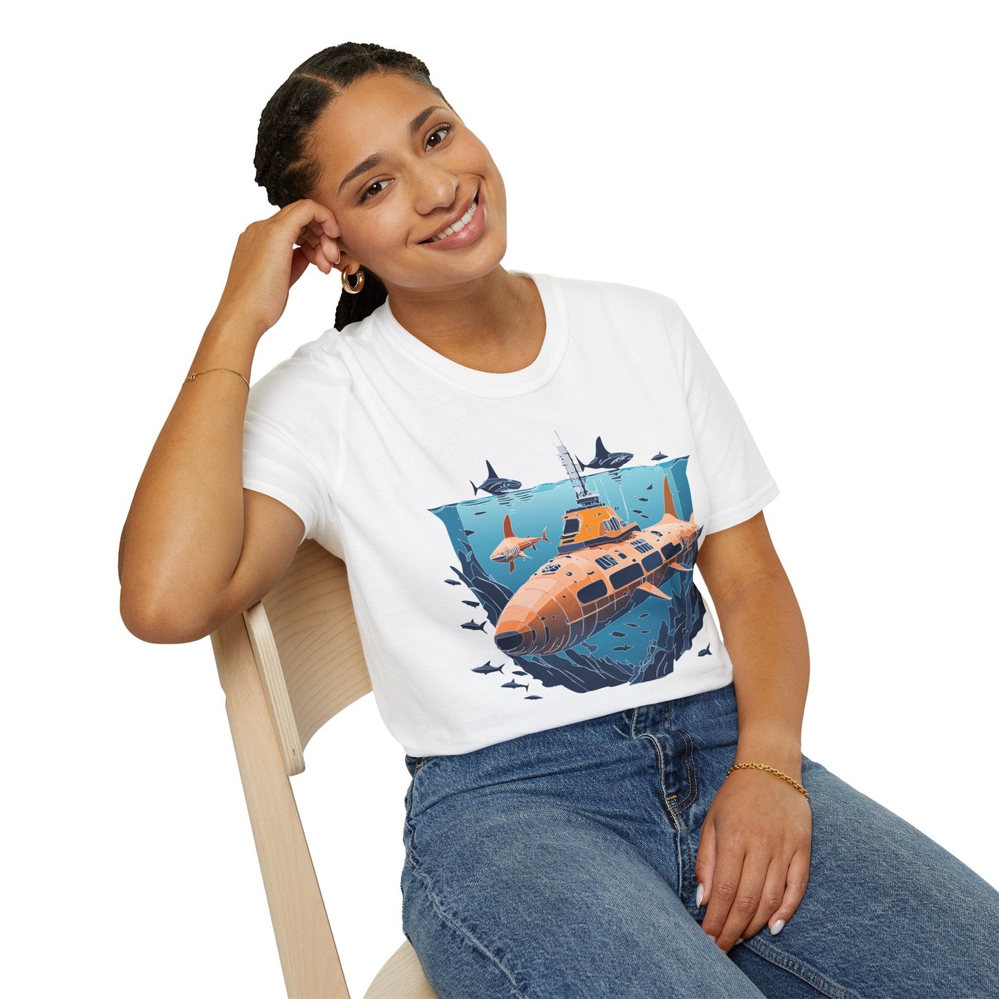 Ocean T Shirt Unisex Gildan Softstyle 64000 Ocean Theme Tee 100 Percent Cotton Fabric