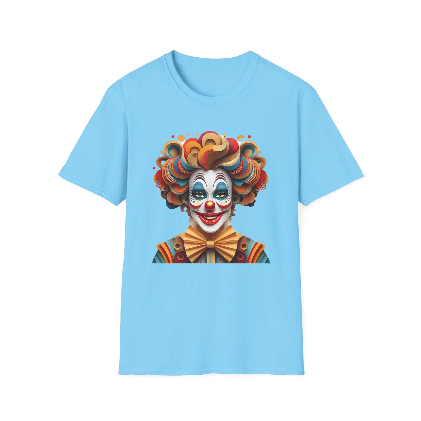 Unisex Clown Shirt Funny Man Circus Tee Short Sleeve Gildan Softstyle 64000 Cotton