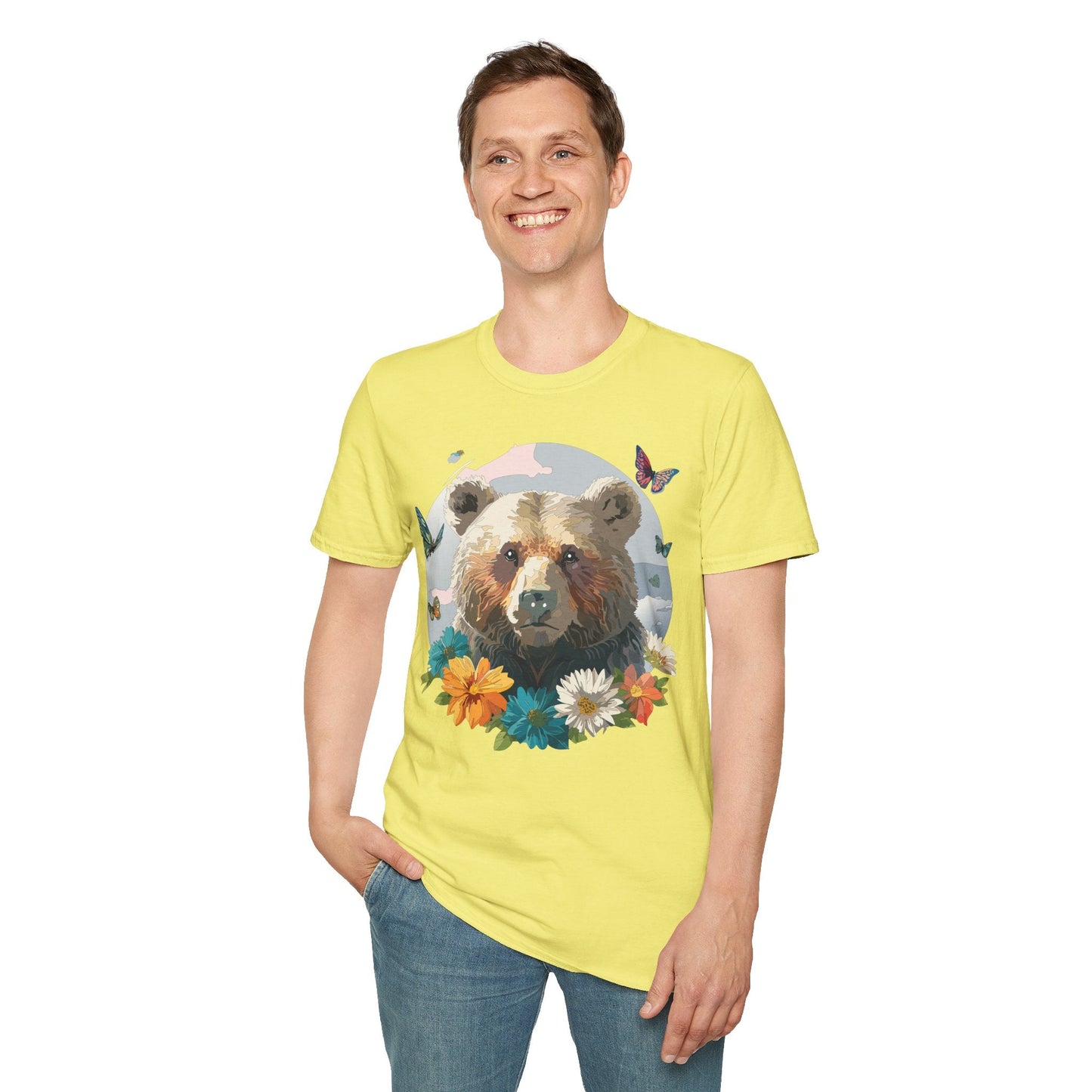 Bear T Shirt Unisex Gildan Softstyle Cotton Tee With Teddy Bear Design Lightweight Comfort