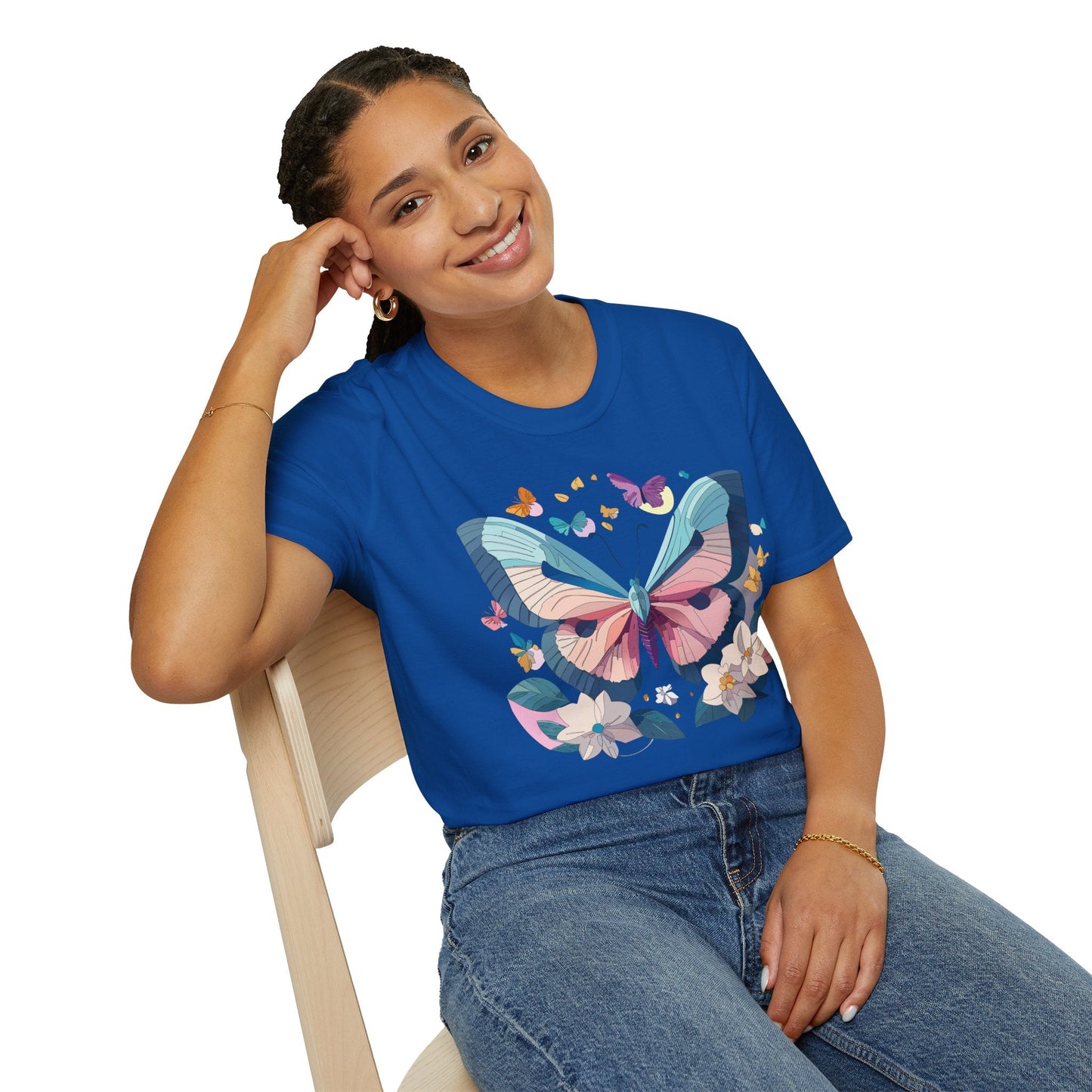Butterfly Shirt Unisex T Shirt Softstyle Gildan 64000 Ring Spun Cotton Monarch Design