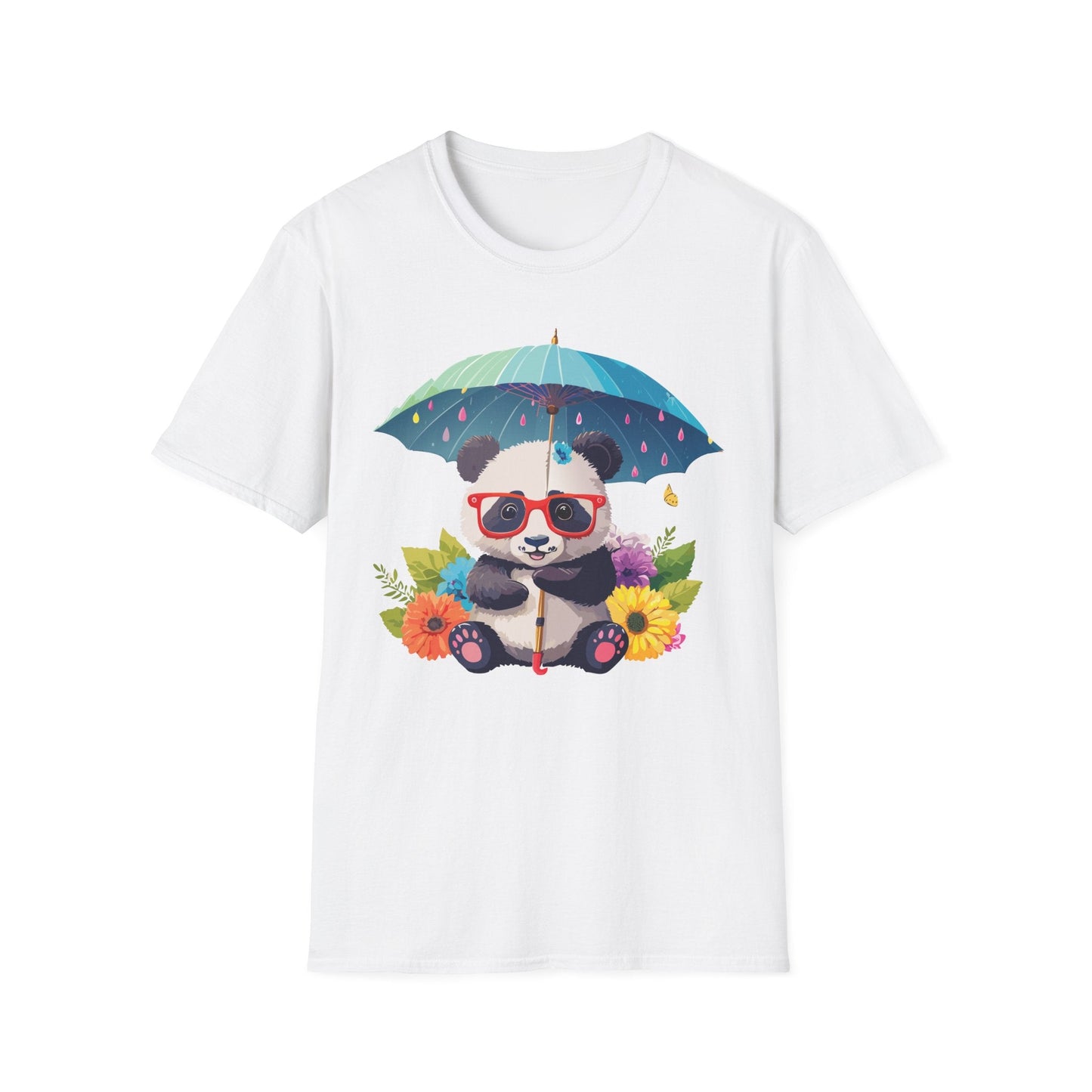 Panda Shirt Unisex Tee 100 Percent Ring Spun Cotton Softstyle Gildan 64000 Animal Print