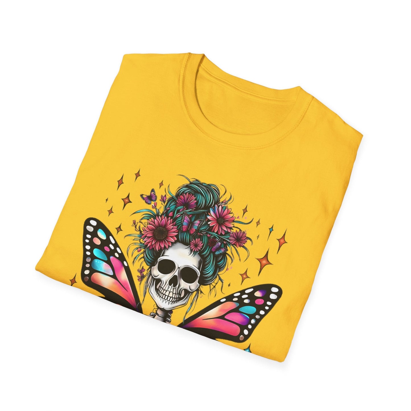 Unisex Skull Graphic Tee Shirt Short Sleeve Skeleton Gildan Softstyle 64000 100 Ring Spun Cotton