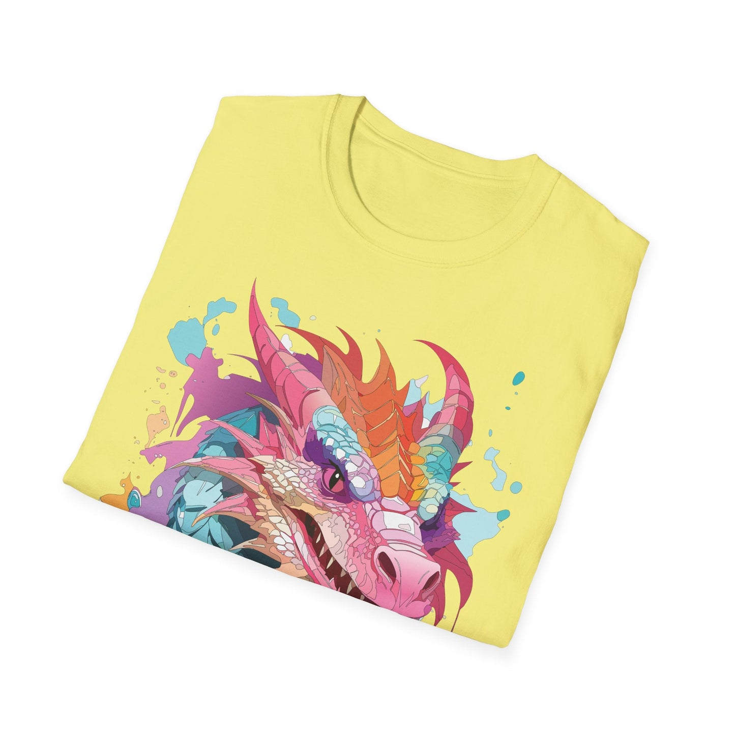 Dragon Graphic Tee Unisex Gildan Softstyle Cotton Shirt With Animal Art Design 64000