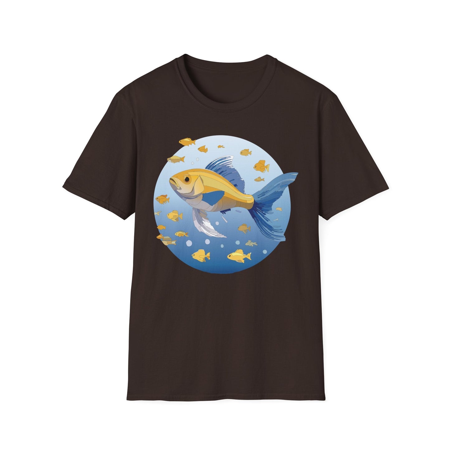 Fish Art Graphic Tee Shirt For Men And Women Unisex Cotton Softstyle Tee With Fish Artwork Design