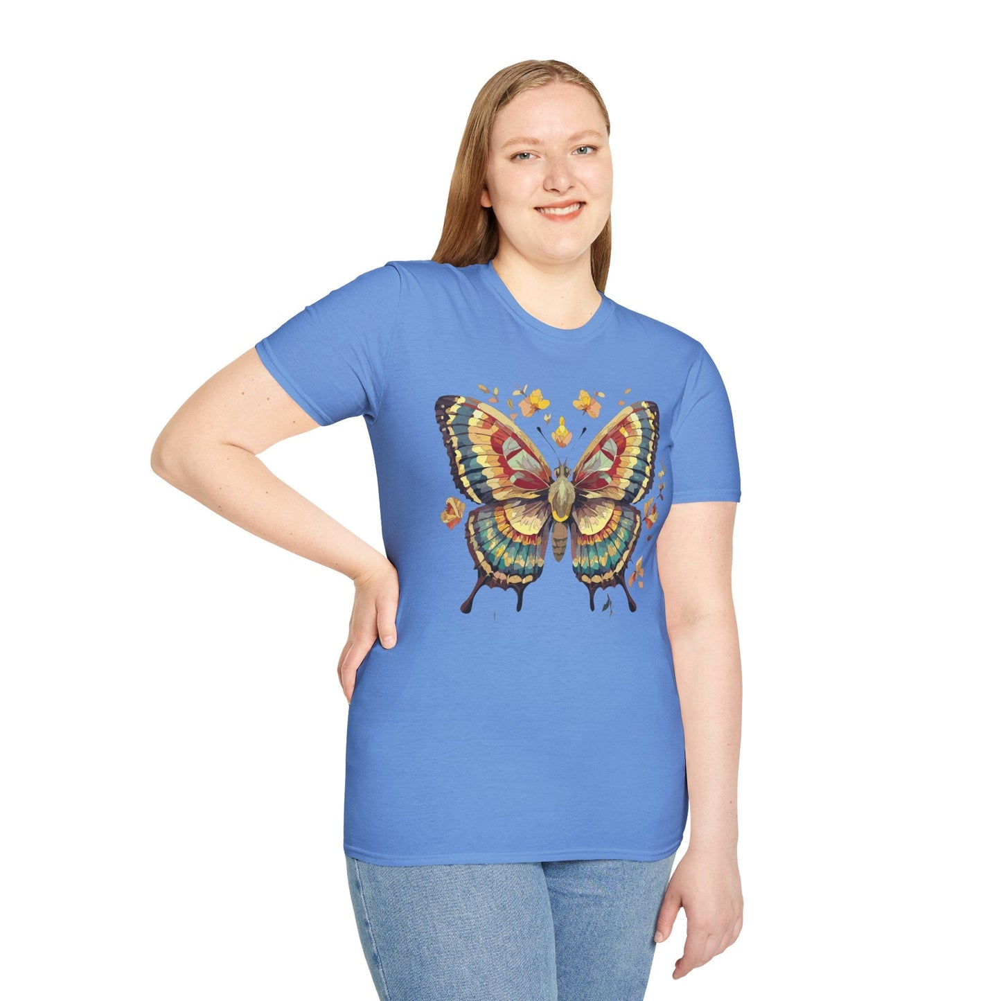 Butterfly Graphic T Shirt Unisex Gildan Softstyle 64000 Monarch Design Lightweight Everyday Wear