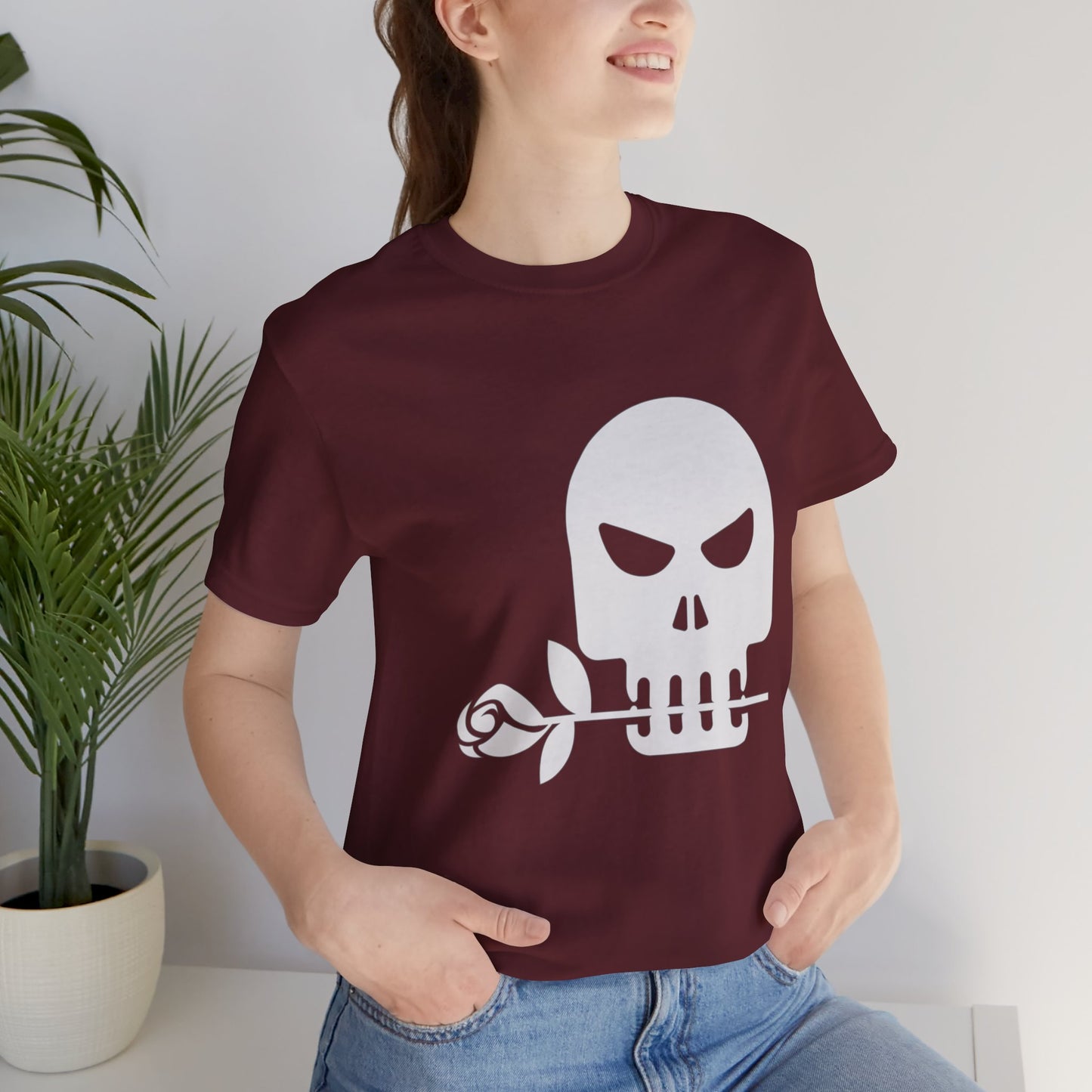 Unisex Cotton Tee Shirt with Skull