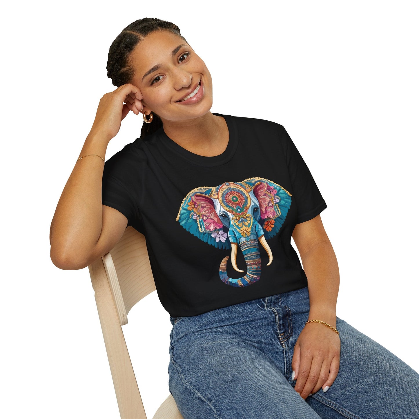 Unisex Elephant Graphic T Shirt Cartoon Elephant Tee Gildan Softstyle 64000 Premium Cotton