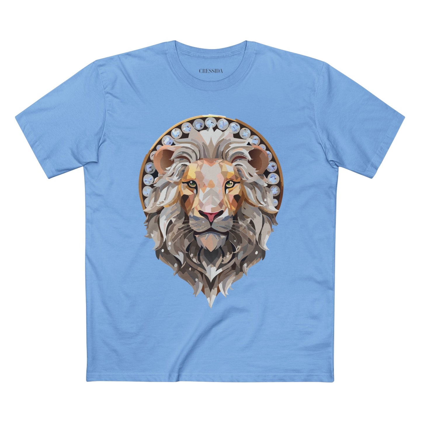 Lion Graphic Unisex 100 Cotton Tee With Unique Animal Golden Medallion Art Design 8