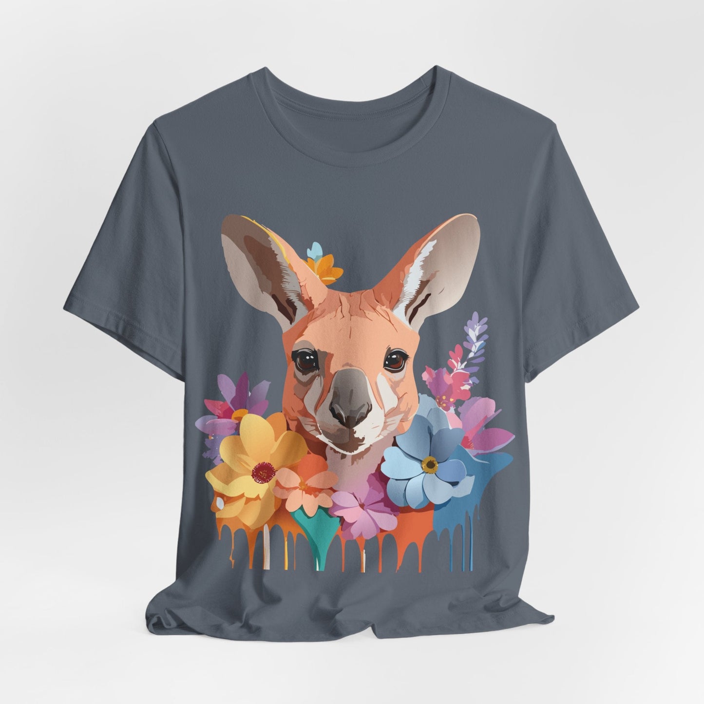 Adelpha Unisex Graphic Tee Kangaroo Art Design Short Sleeve Shirt Premium Vintage Inspired Comfort
