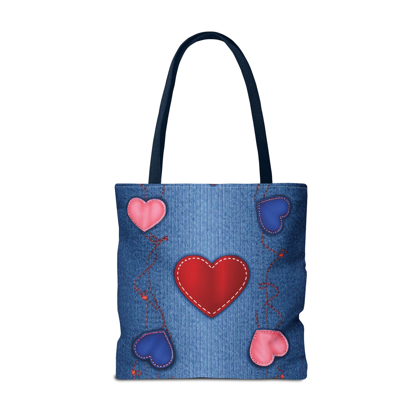 Love Day Graphic Design Denim Fabric Imitation Print Unisex Canvas Bag POLY 3 Sizes Tote Bag 201-23
