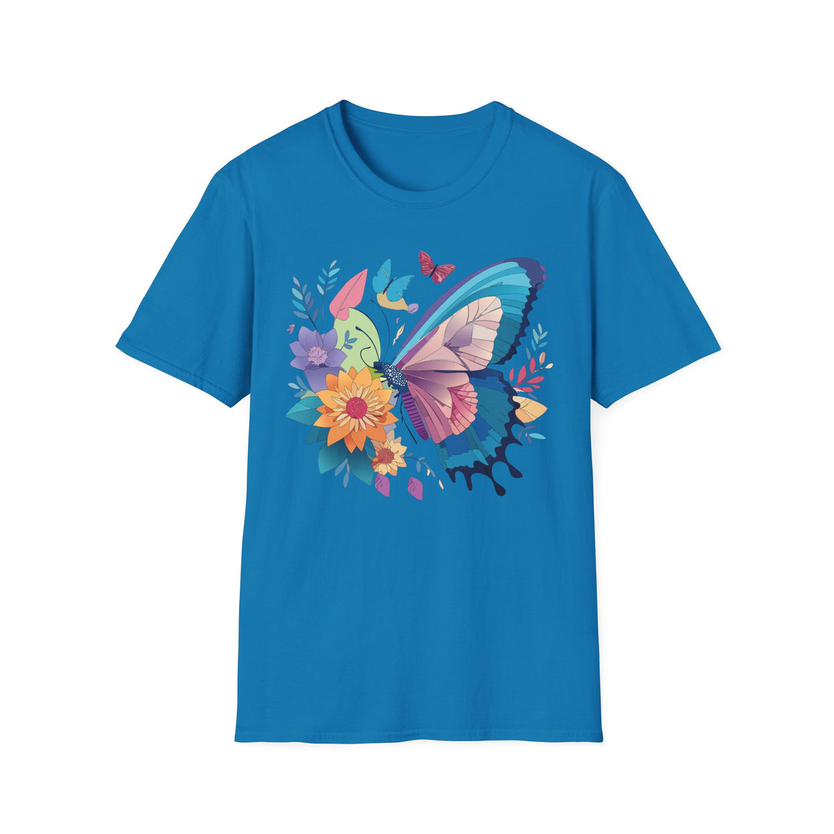 Watercolor Butterfly Floral Graphic Design Unisex 100 Cotton Gildan T-Shirt