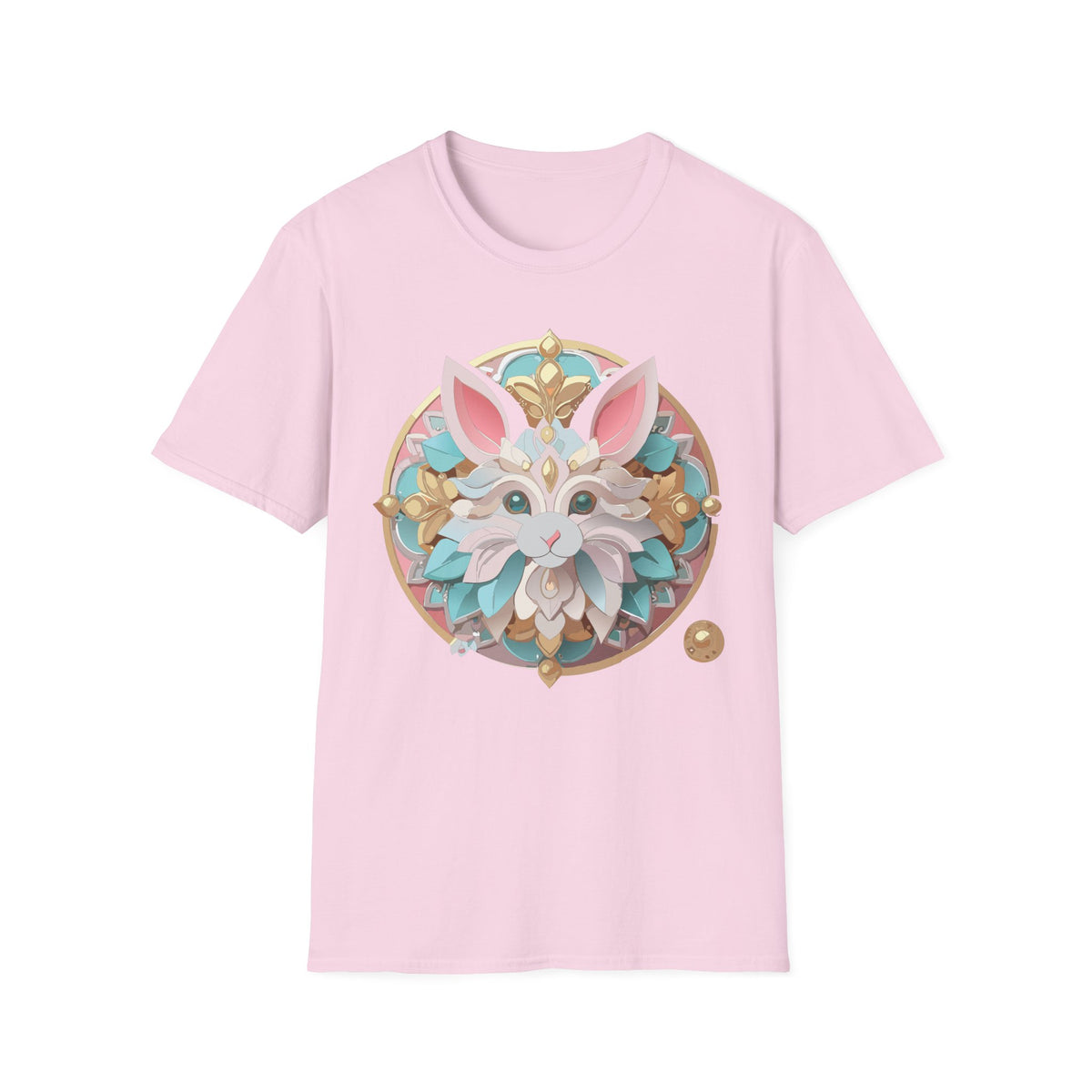 Ornate Floral Fox Mask T-Shirt | Pastel Mandala Animal Art