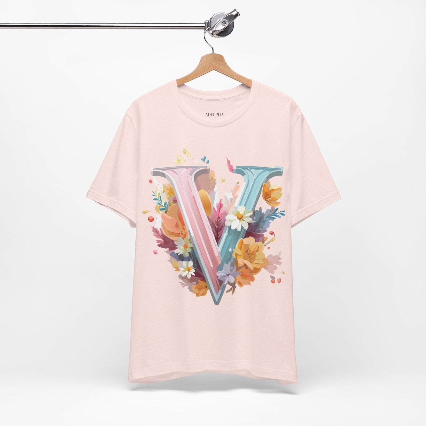 Letter V Graphic Tee Unisex Jersey Short Sleeve Art Design  Vintage Inspired