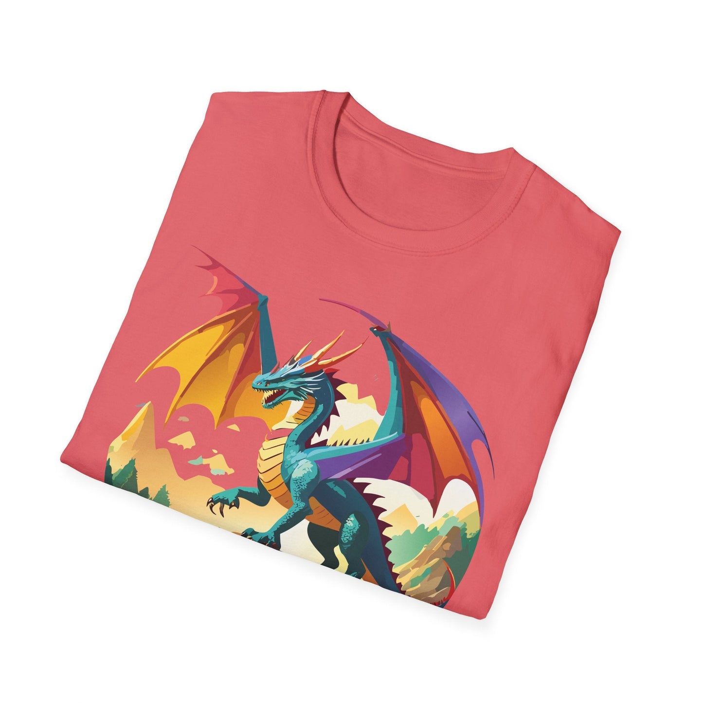 Dragon Graphic Unisex Cotton Softstyle Art Design Tee With Animals 21