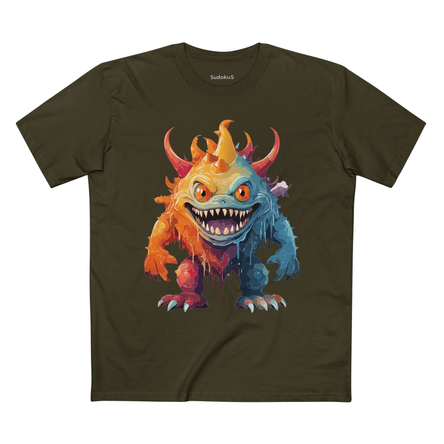 Cartoon Monsters Graphic Unisex 100 Cotton Staple Tee 32