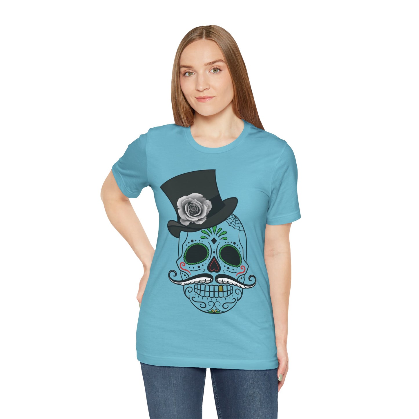 Unisex-T-Shirt aus Baumwolle mit Totenkopf