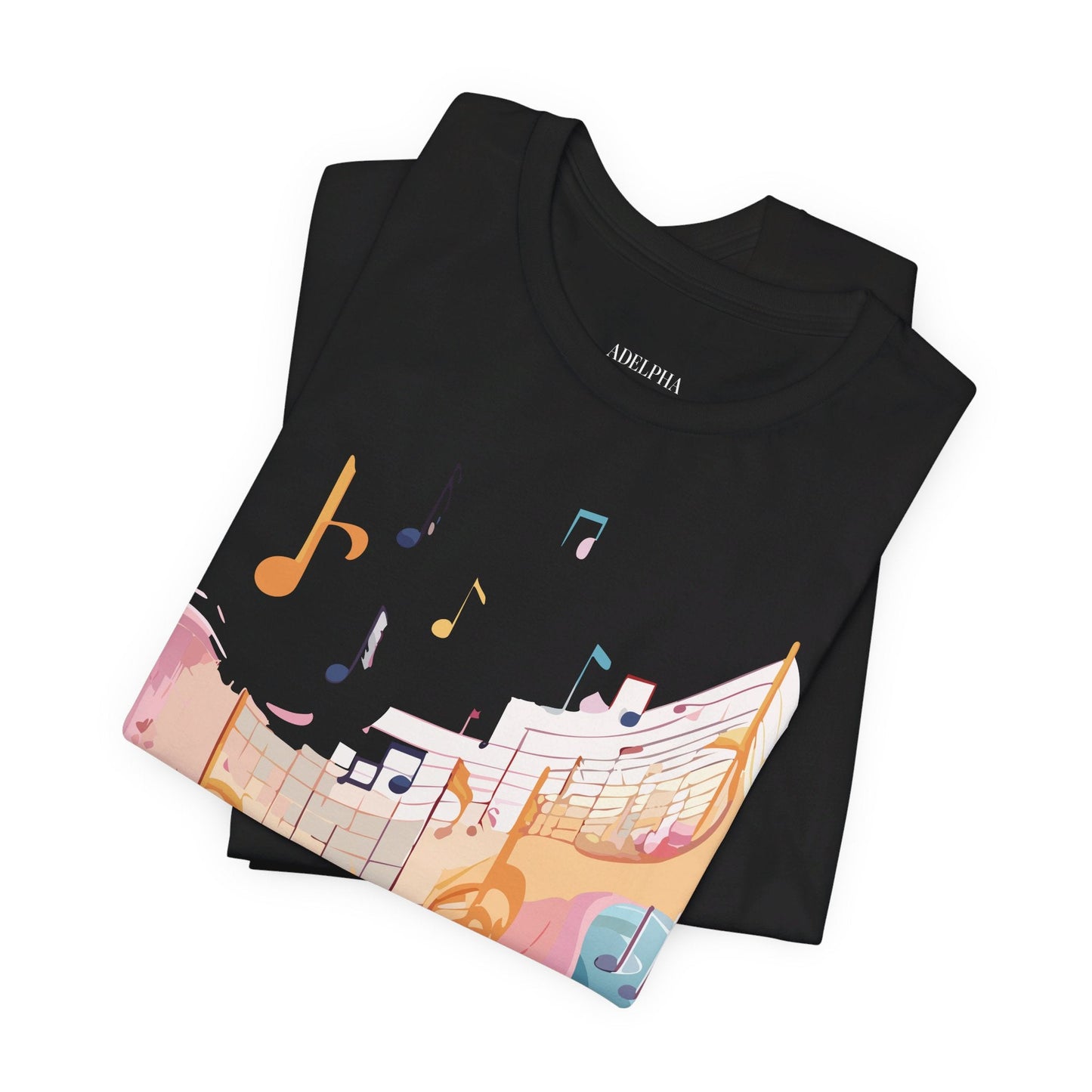 Music Graphic Unisex 100 Cotton Vintage Art with Musical Elements Tee 27