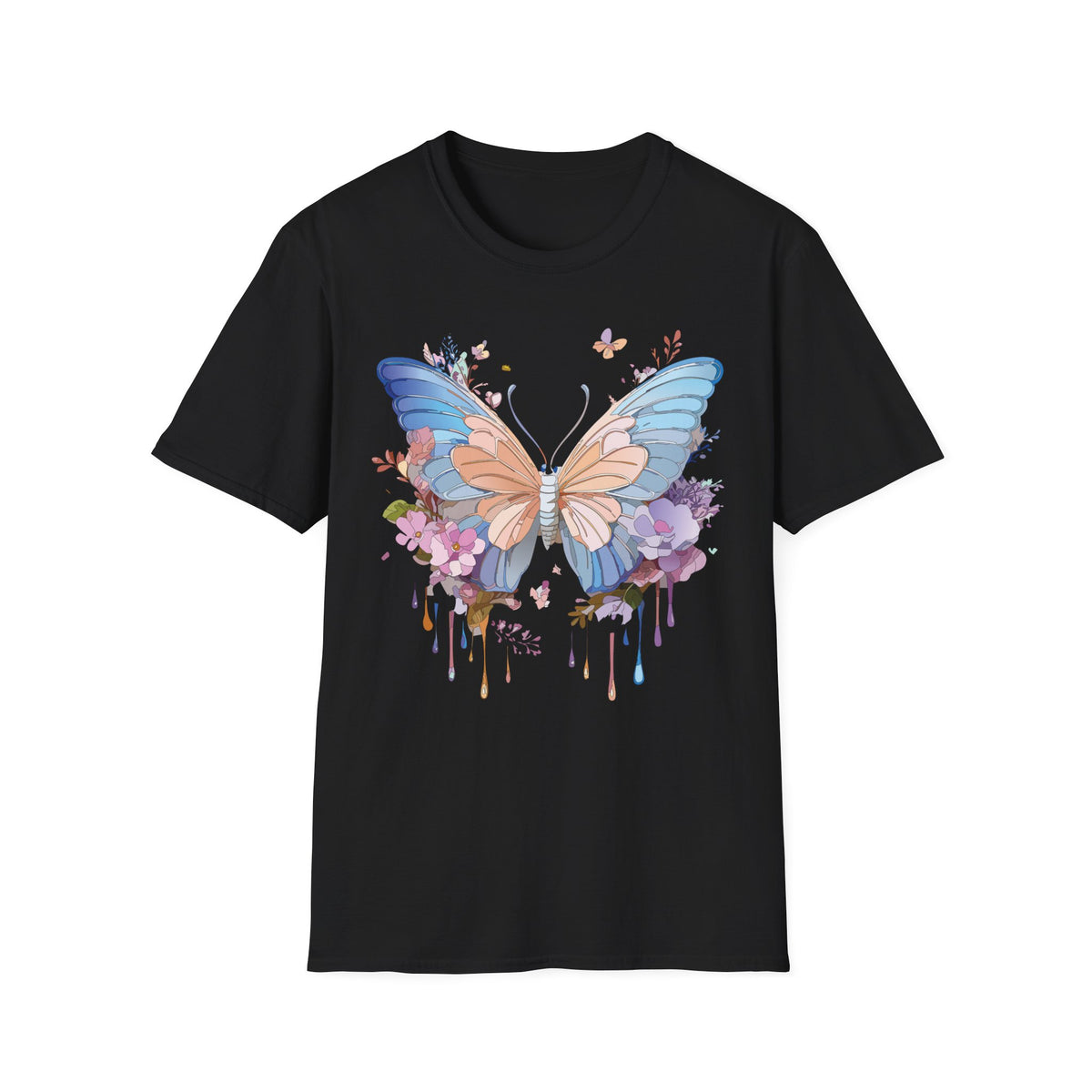 Butterfly Watercolor Tee — Pastel Floral Wings Graphic Tee Unisex 100 Cotton Gildan T-Shirt