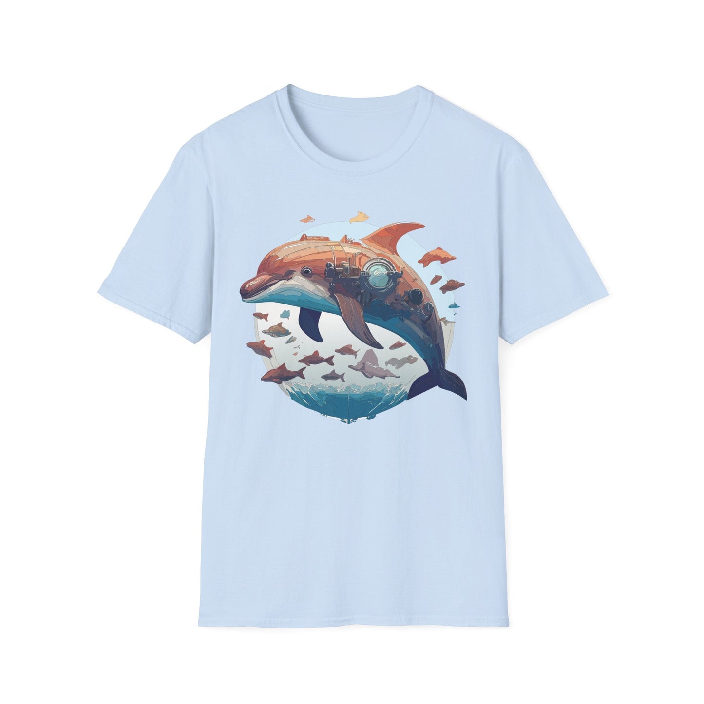 Unisex Dolphin Shirt Softstyle Tee Gildan 64000 Ring Spun Cotton Animal Graphic Design