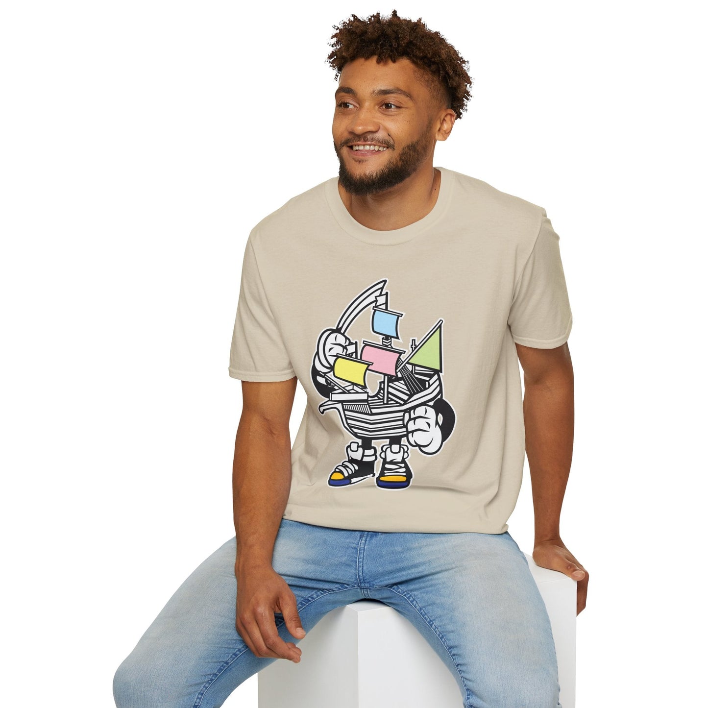 Cartoon T Shirt Animation Tee Funny Unisex Gildan Softstyle 64000 Short Sleeve Cotton