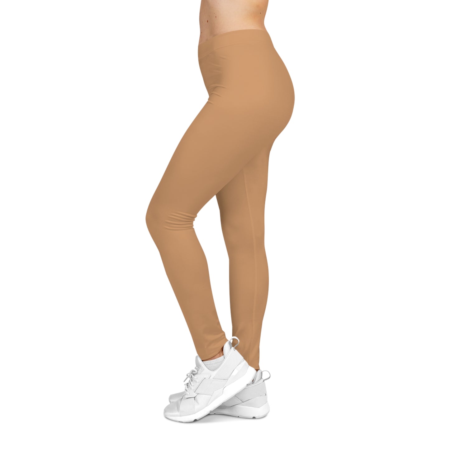 Light Bronze Tan Color Women's Poly-Span Casual Leggings XS-2XL