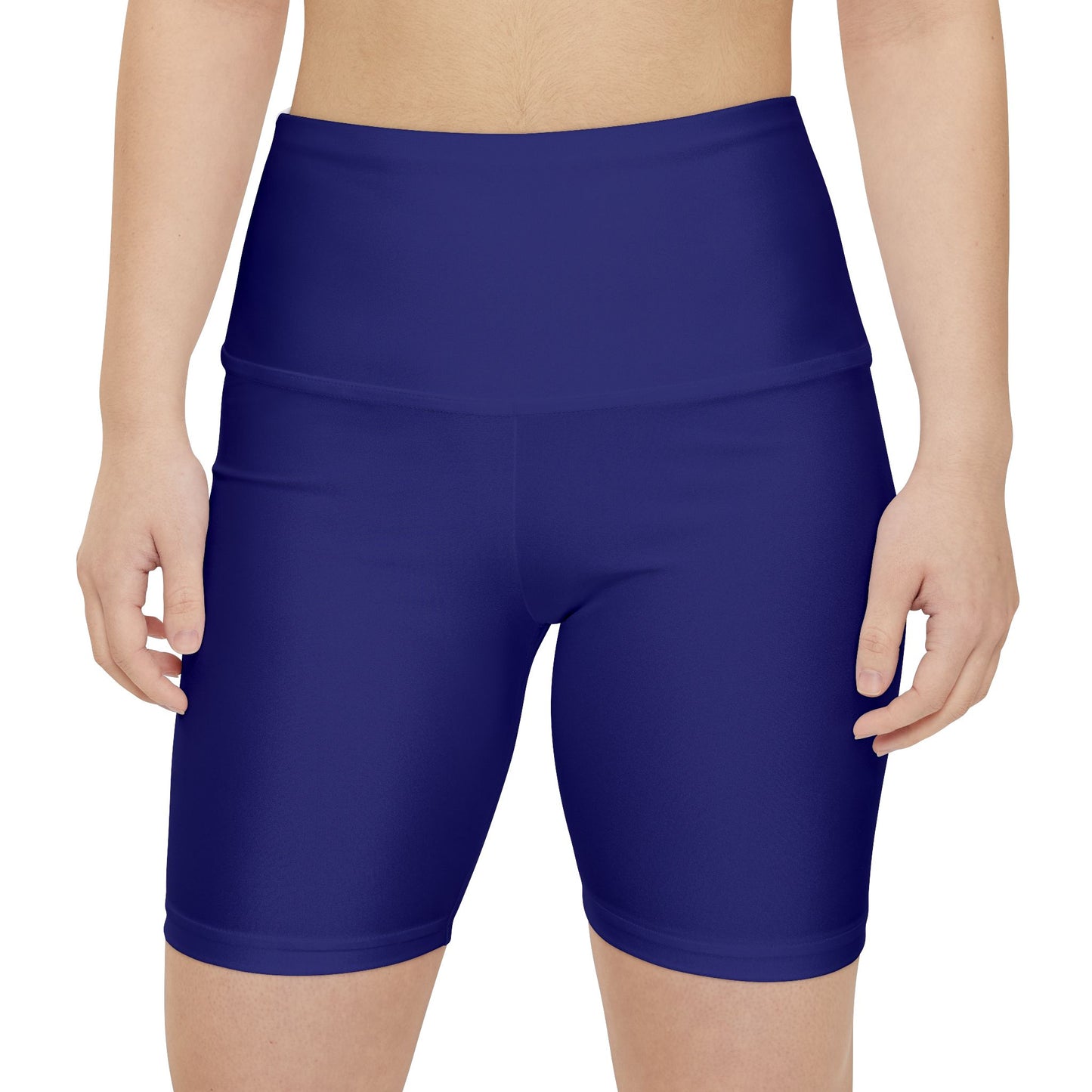 Deep Twilight Women's Workout Shorts — Solid High-Waist Biker Shorts for Exercise & Everyday Wear