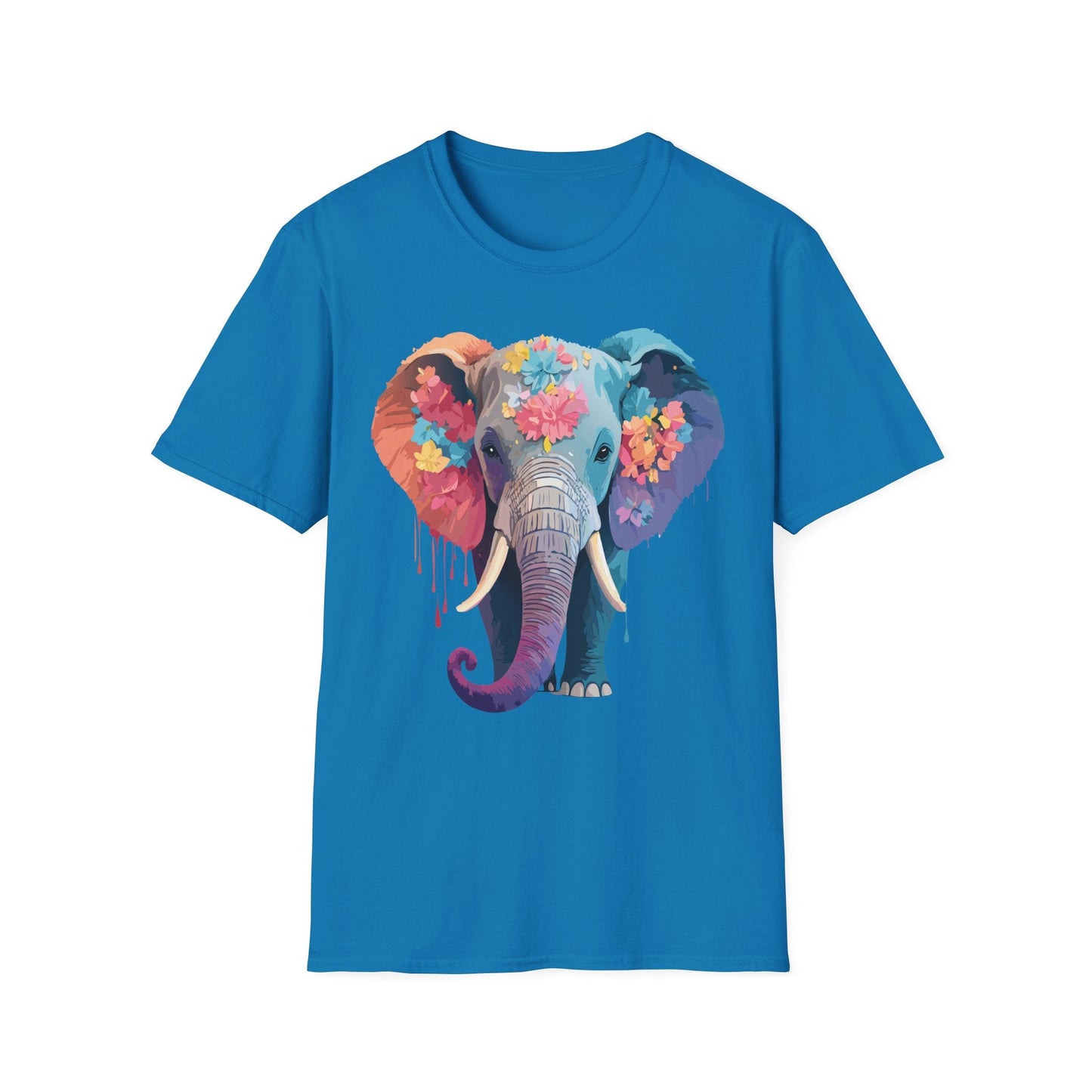 Unisex Elephant T Shirt Gildan SoftStyle 64000 100 Percent Ring Spun Cotton Tee Shirt