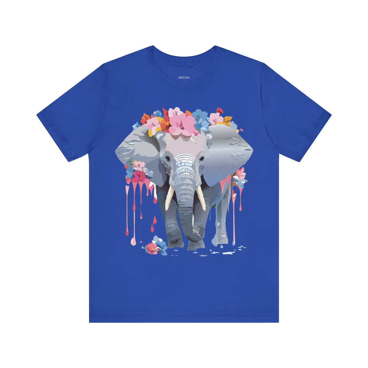 Elephant Graphic Unisex Cotton Bella+Canvas Tee with Art Animal Design d15