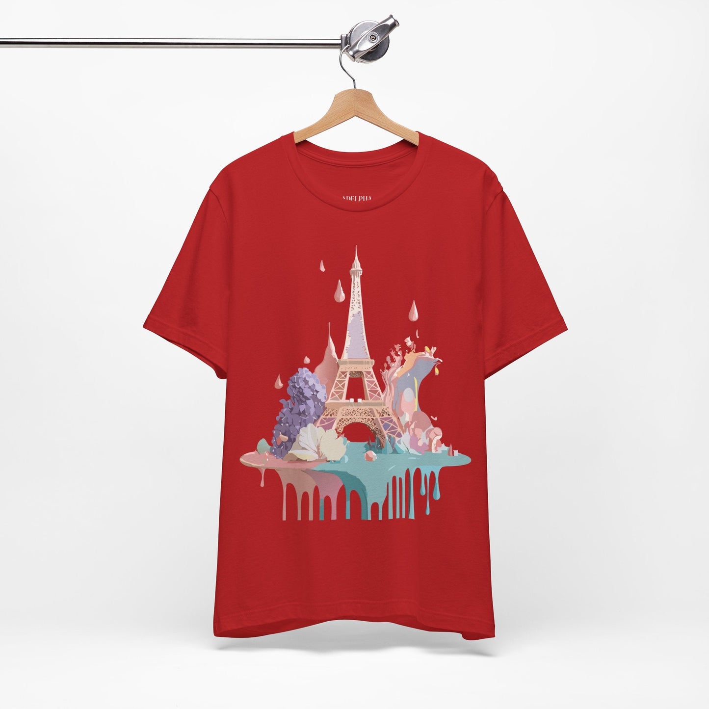 Paris Graphic Tee Unisex Short Sleeve Shirt With Vintage Inspired Adelpha Artwork