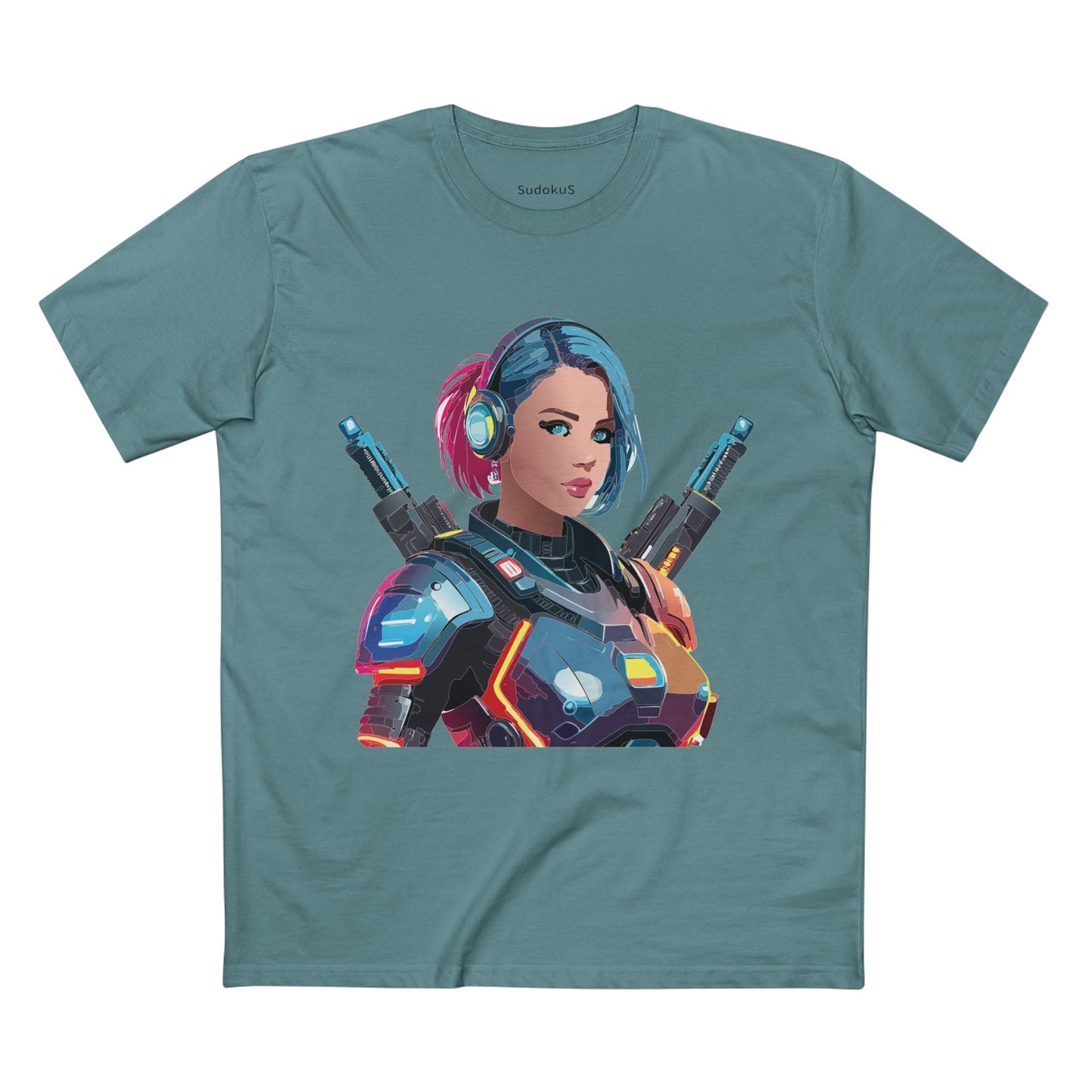Army-woman Graphic Unisex 100 Cotton Staple Tee 8