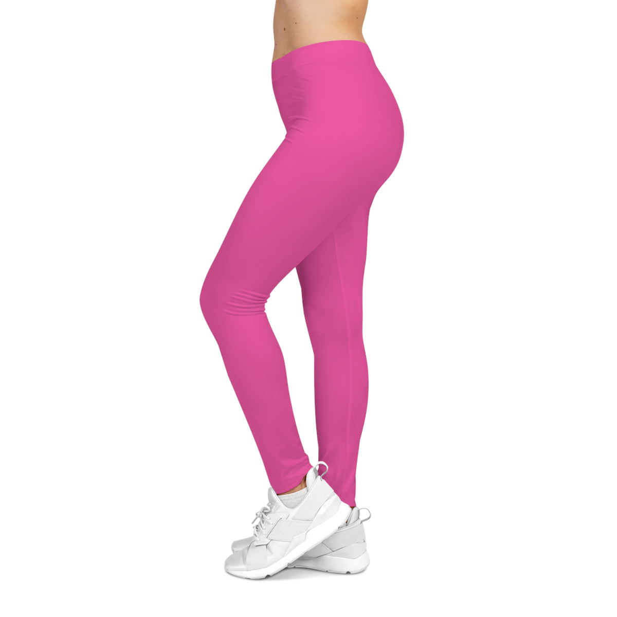 Deep Pink Color Women's Poly-Span Casual Leggings XS-2XL