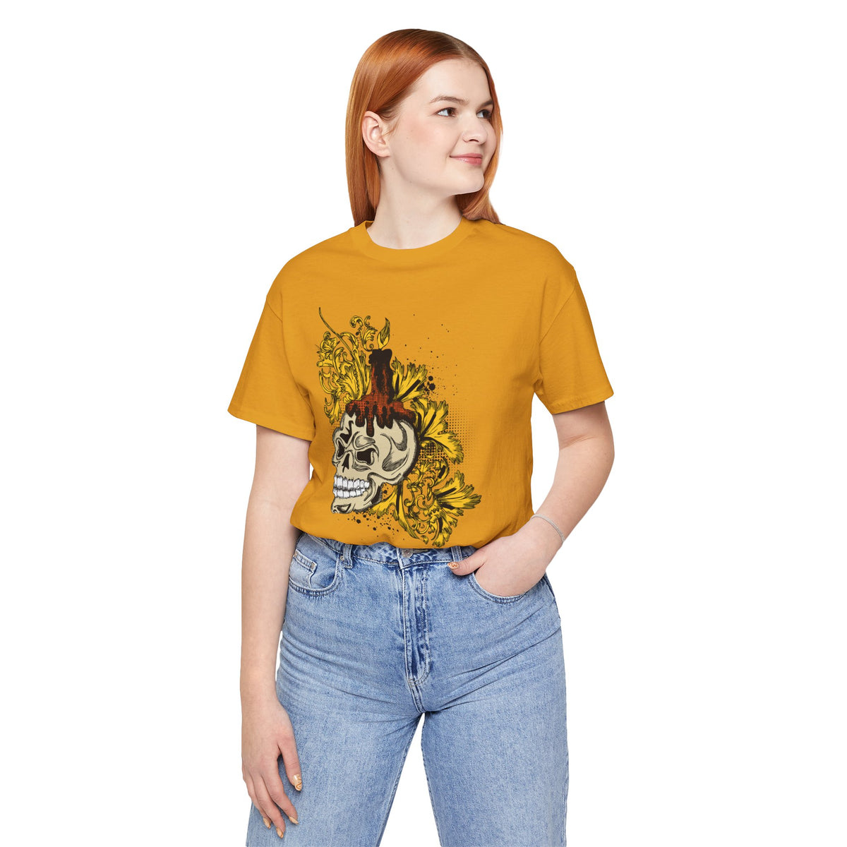 Rock Skull Graphic Design Tee, Skull Shirt, Vintage Tees, Art Design T-Shirt, Vintage Graphic Tee, Art Shirts with Skulls 3