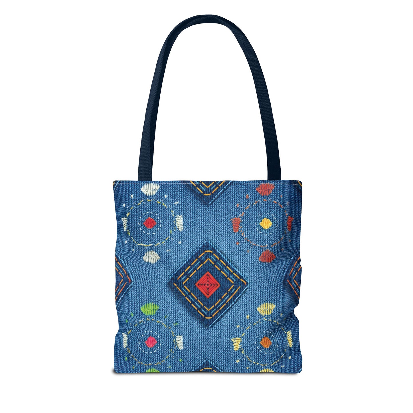 Diwali Graphic Denim Fabric Imitation Print Unisex Canvas Bag Poly Spun 3 Sizes Tote Bag 205-24
