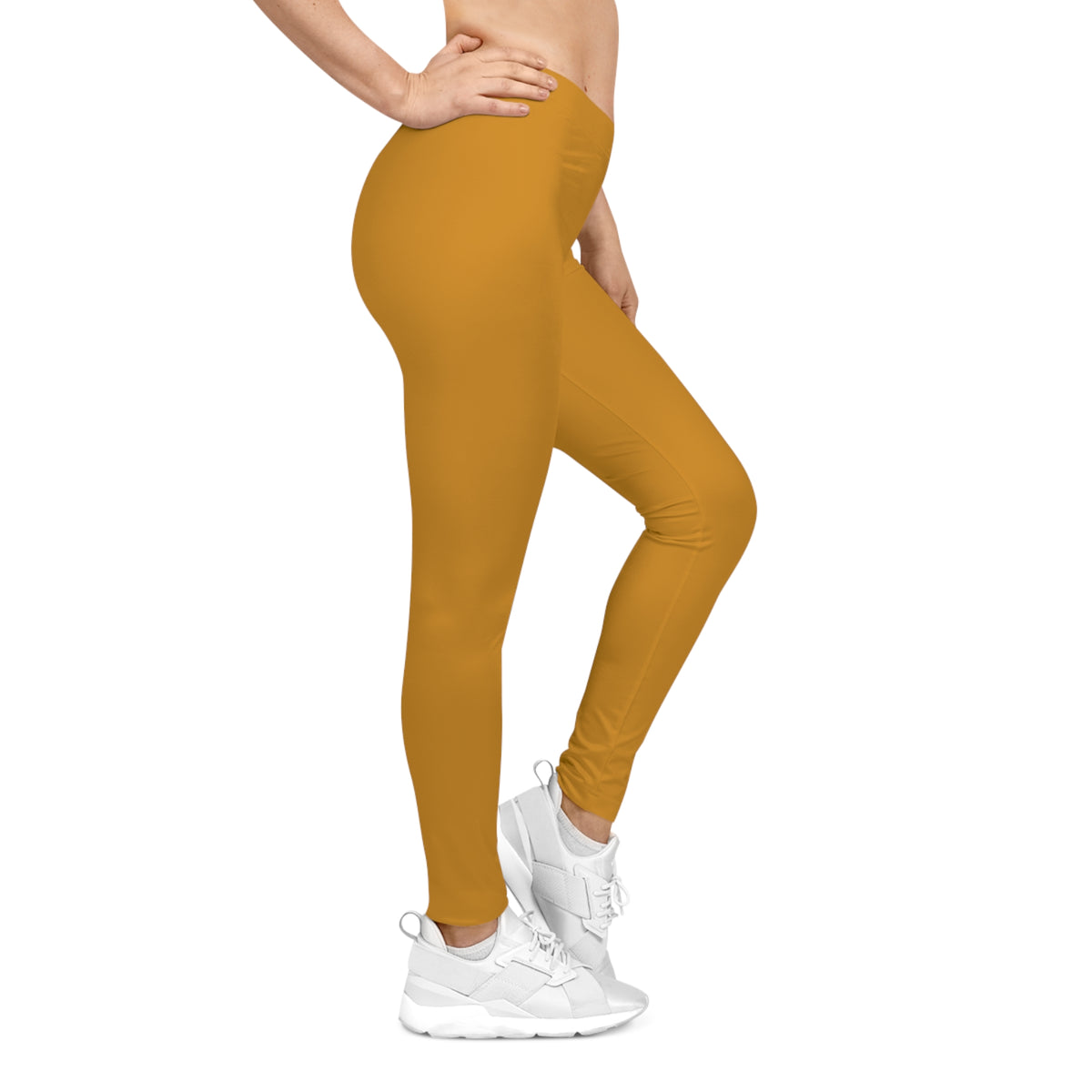Harvest Bronze Mustard Color Women's Poly-Span Casual Leggings XS-2XL