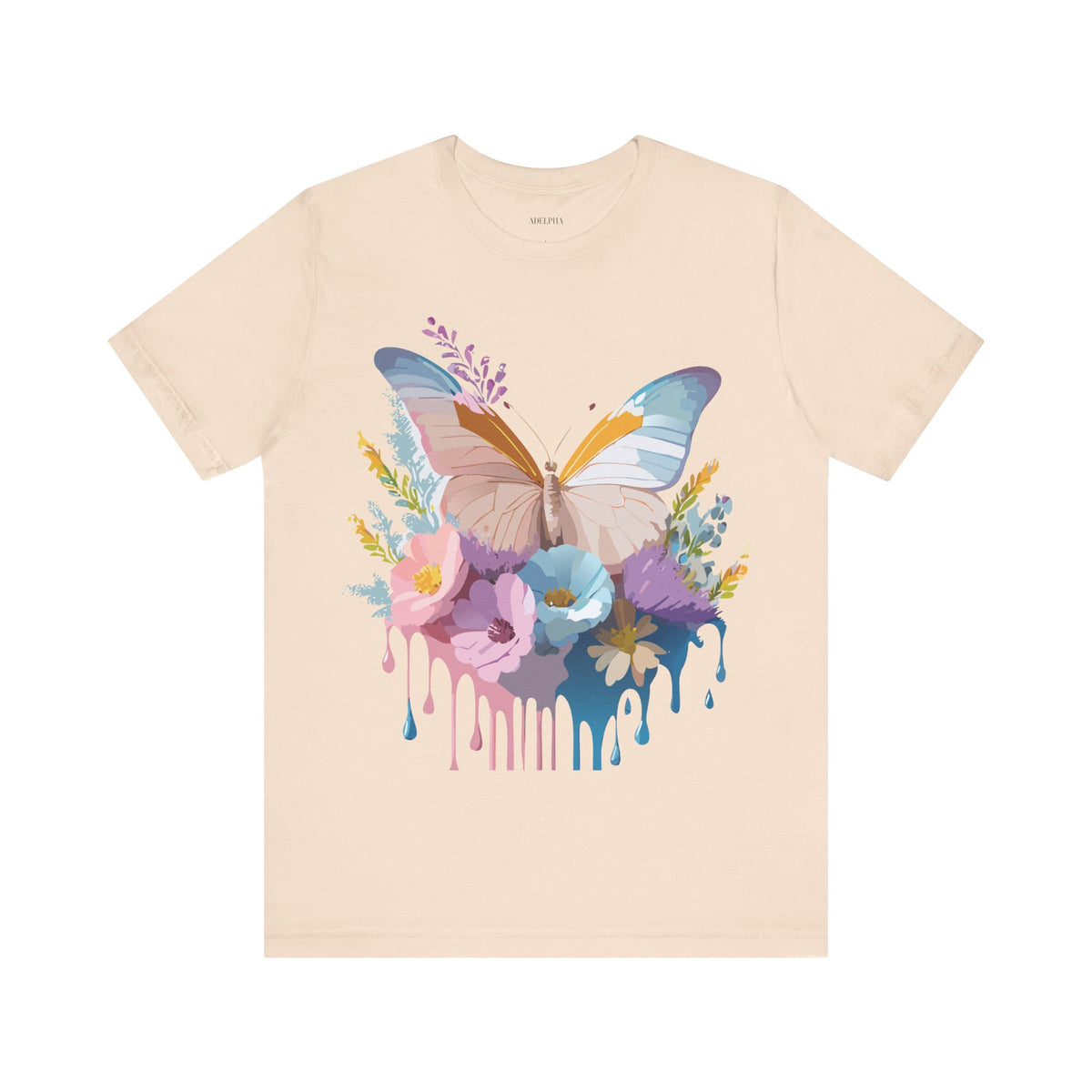 Butterfly Graphic Unisex Cotton Bella+Canvas Tee with Art Design n36