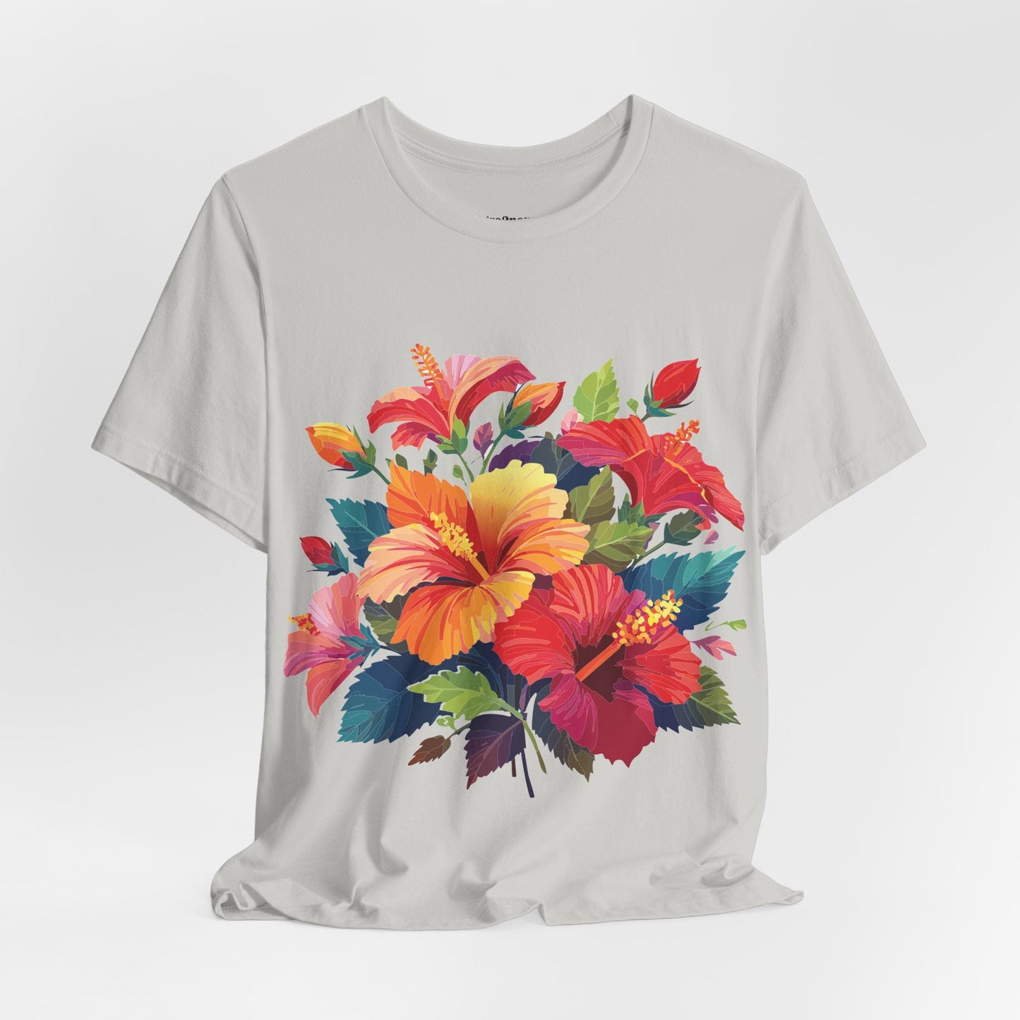 Retro2Nova Floral Shirt Unisex Jersey Short Sleeve Tee From Flowers Collection Bold Vibrant Design