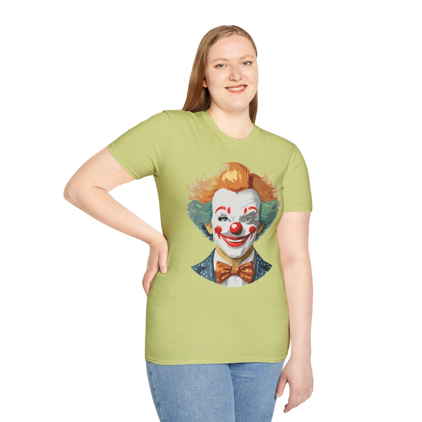 Unisex Short Sleeve Softstyle Clown T Shirt With Funny Man Circus Theme Tee Gildan 64000