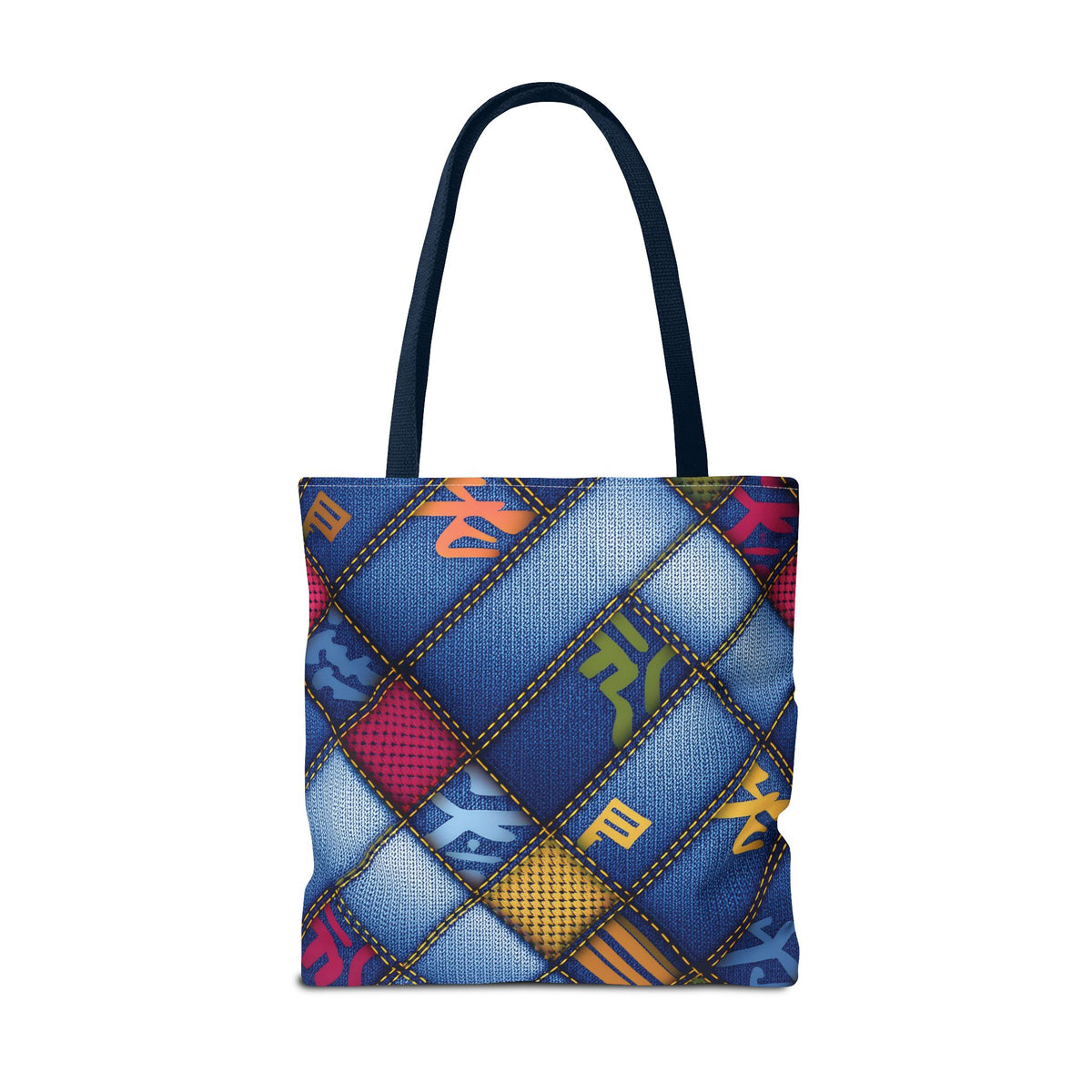 Denim Fabric Imitation Print Unisex Canvas Bag Poly Spun 3 Sizes Tote Bag 186-4