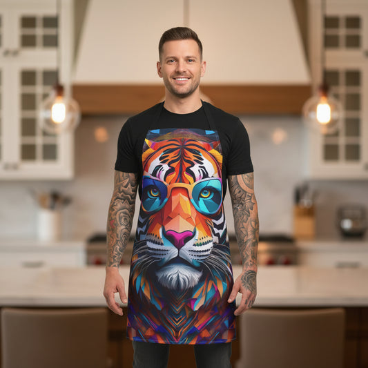 Tiger 100% Polyester Stain-resistant 31.5 x 25.6  Art Print Canvas Apron 6