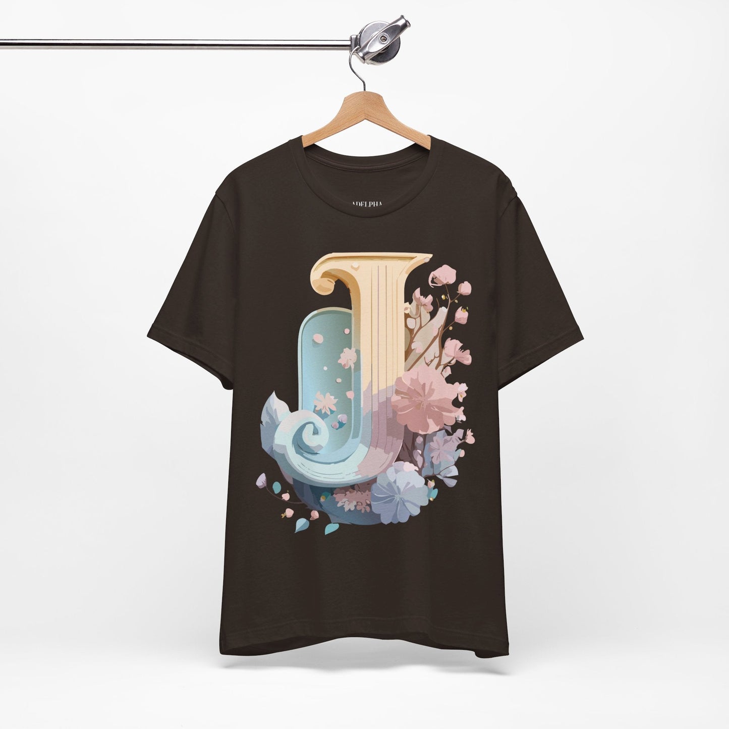 Adelpha Letter J Shirt Unisex Graphic Tee Vintage Inspired Art Design Short Sleeve