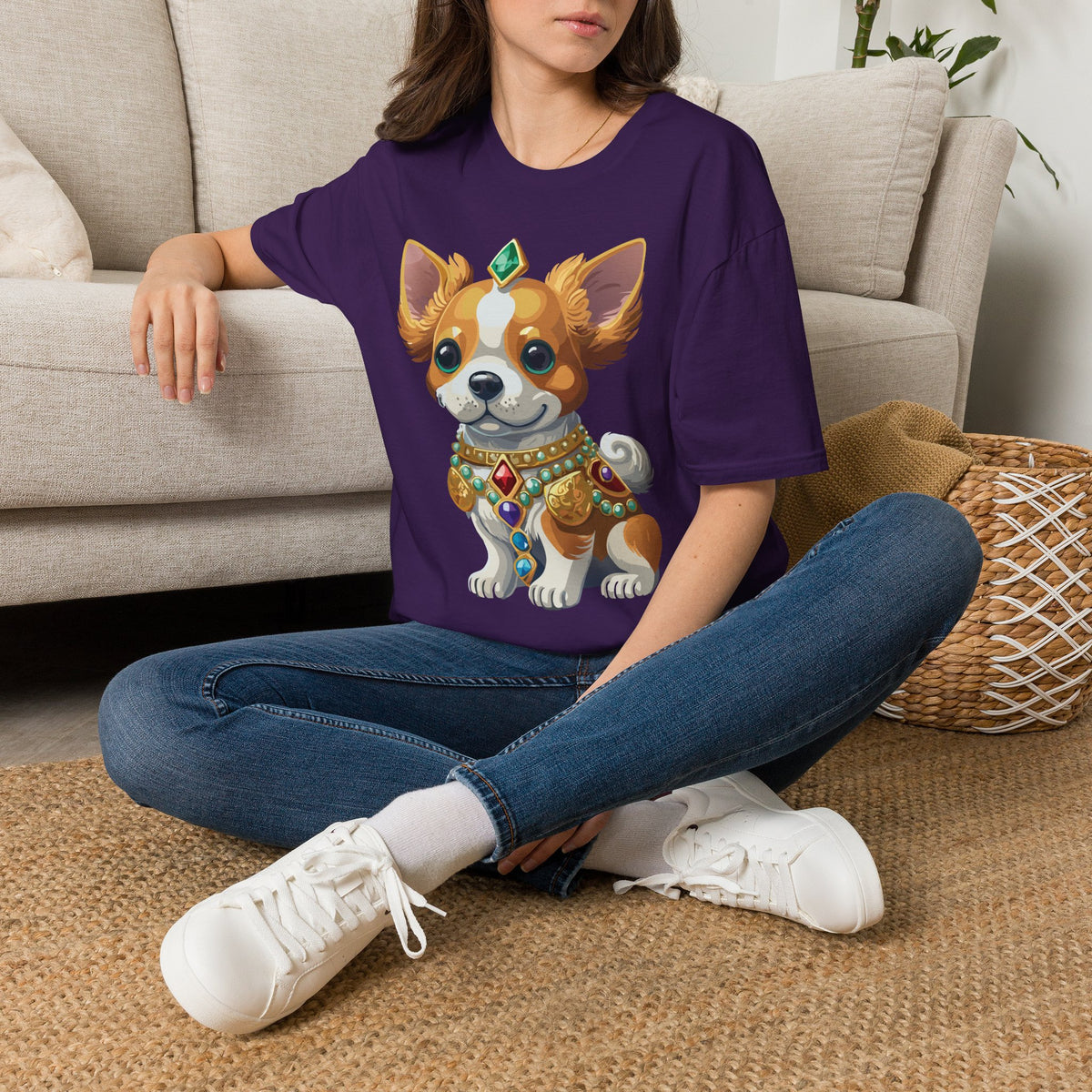 Corgi Prince T-Shirt — Cute Royal Dog Graphic Design Unisex 100 Cotton Gildan T-Shirt