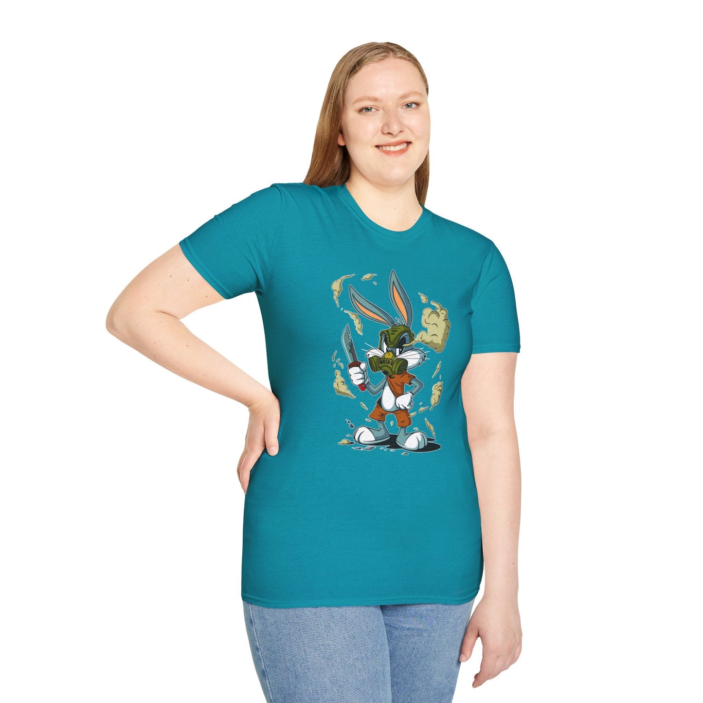 Bugs Bunny T Shirt Unisex Cartoon Graphic Tee Softstyle Gildan 64000 Short Sleeve