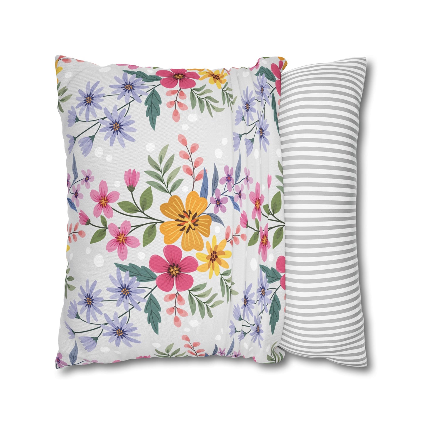 Funda de almohada de poliéster con diseño floral